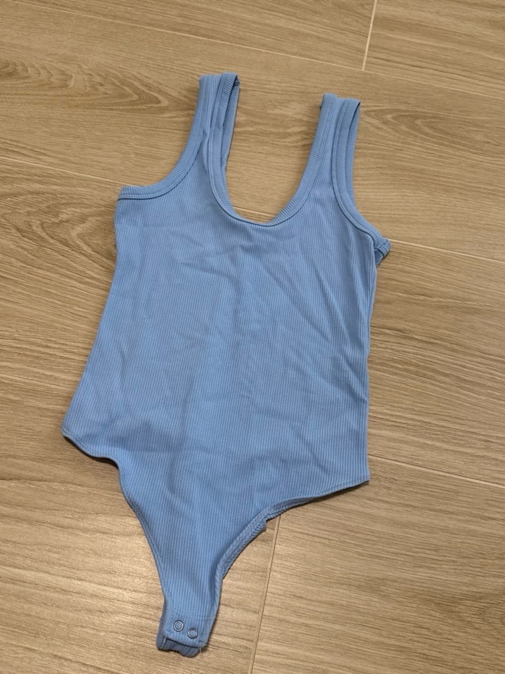Abercrombie Ribbed Light Blue Sleeveless Bodysuit